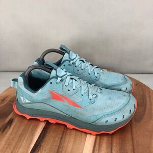 Altra Lone Peak 6 Womens Trail Running Shoes Light Blue Orange Size 9.5